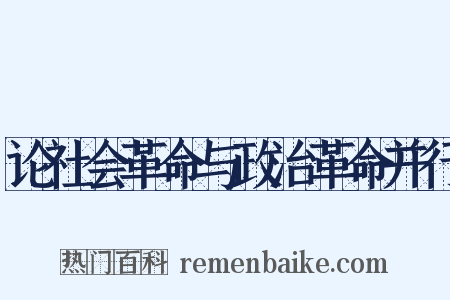 论社会革命与政治革命并行是什么意思的图片